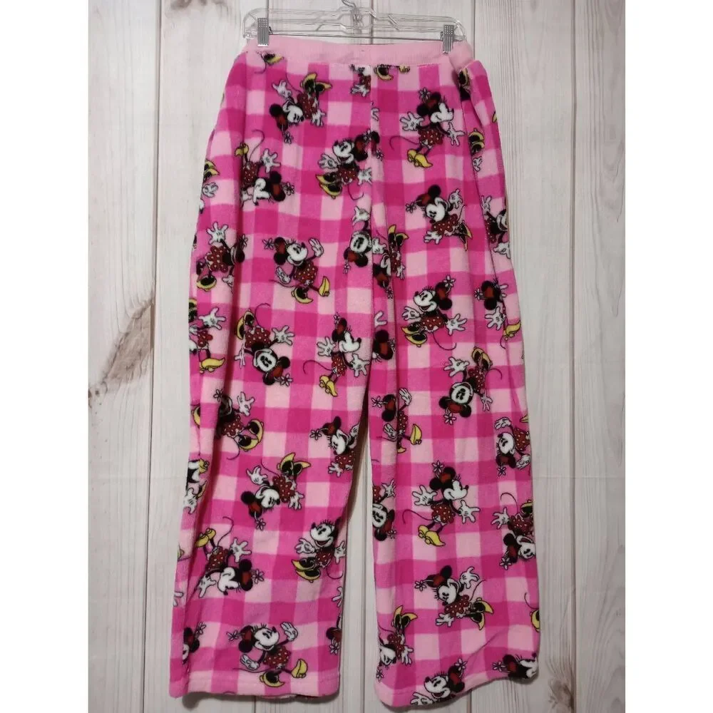 Disney Pants Ladies 20 Lounge Fuzzy Minnie Mouse‎ Pink - Picture 2 of 6